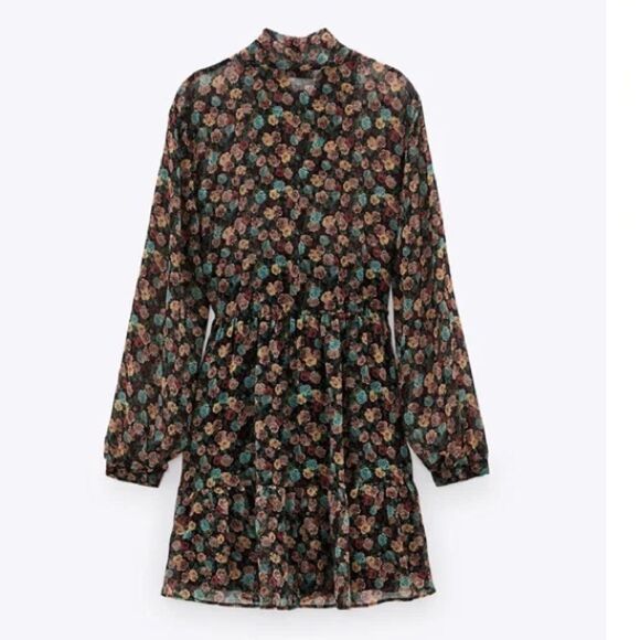 ZARA FLORAL PRINT DRESS - Picture 3 of 4
